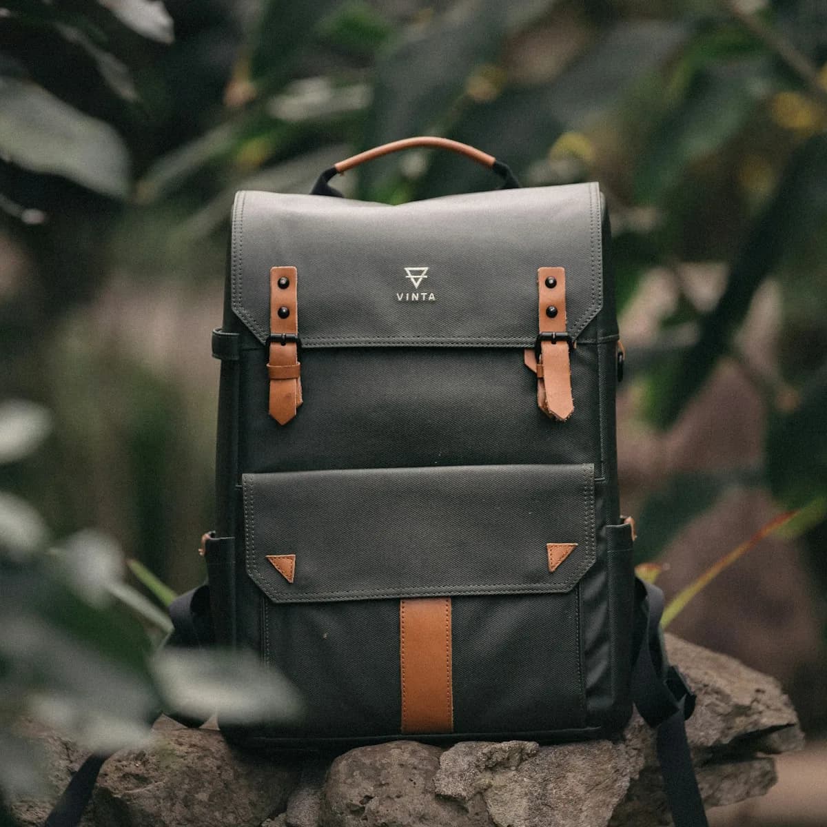 Waxed Heavy Canvas & Leather Overnight Duffle Bag view 2