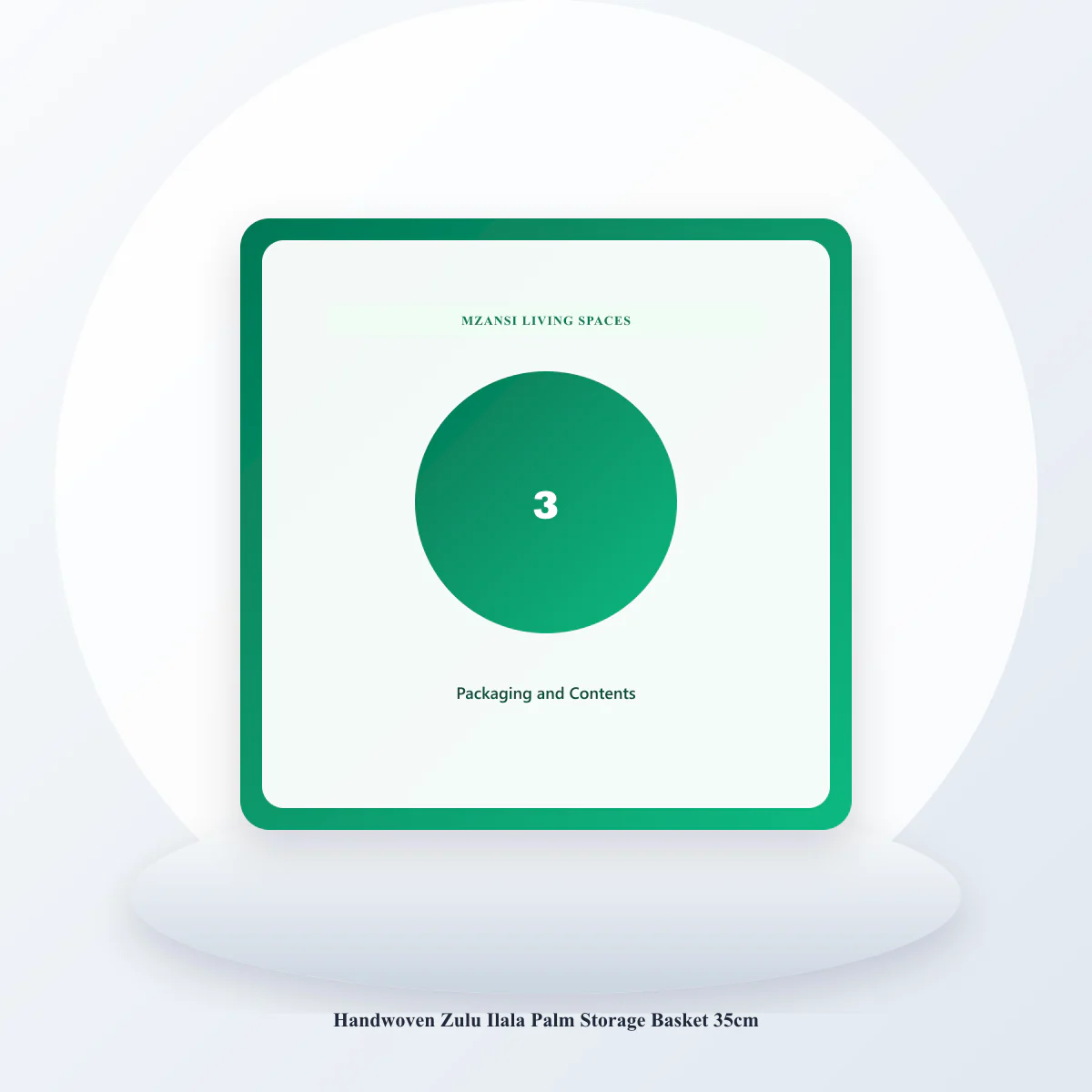 Handwoven Zulu Ilala Palm Storage Basket 35cm view 3