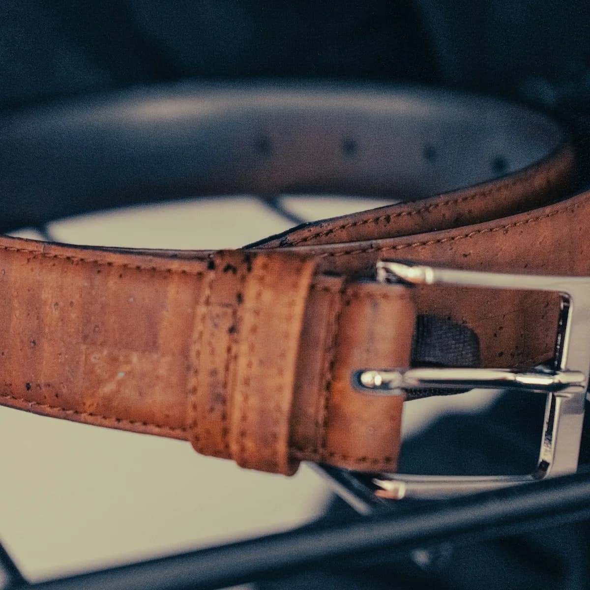 Hand-Stitched Full Grain Vegetable Tanned Leather Belt view 1